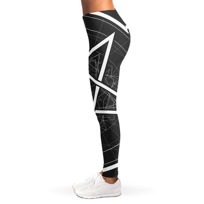 Geometric Inverted Pentagram Print Women's Leggings