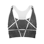 Geometric Inverted Pentagram Print Women's Sports Bra