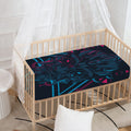 Geometric Japanese Demon Print Baby Crib Sheet