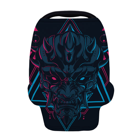 Geometric Japanese Demon Print Baby Seat Cover