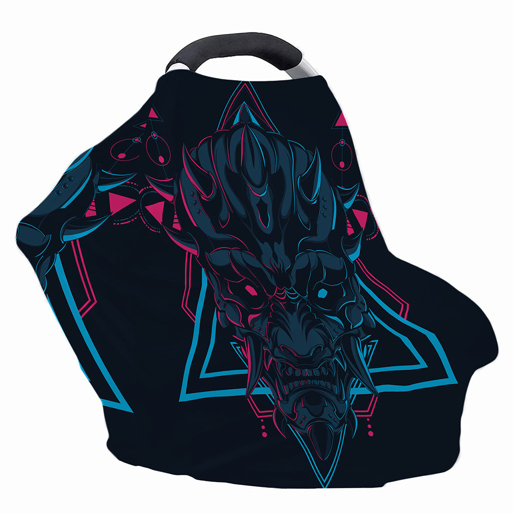 Geometric Japanese Demon Print Baby Seat Cover