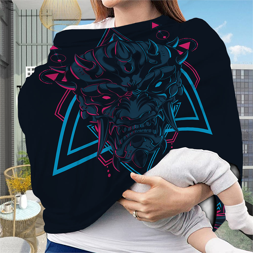Geometric Japanese Demon Print Baby Seat Cover