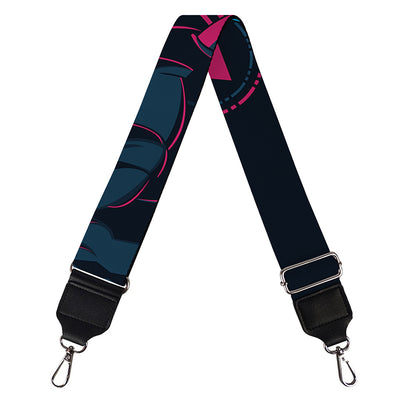 Geometric Japanese Demon Print Bag Strap