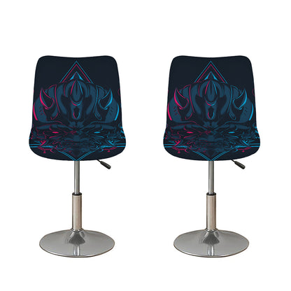Geometric Japanese Demon Print Bar Stool Covers