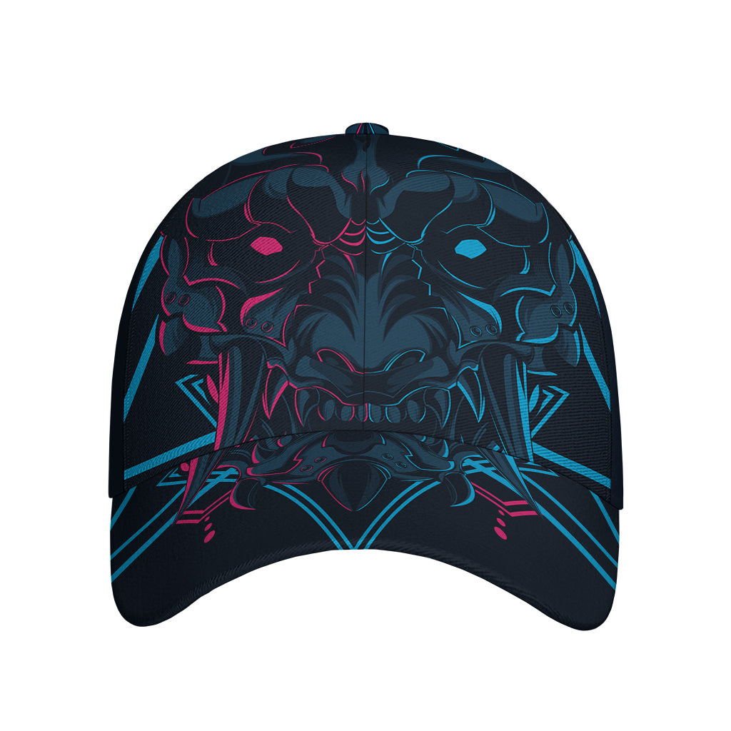 Geometric Japanese Demon Print Baseball Cap
