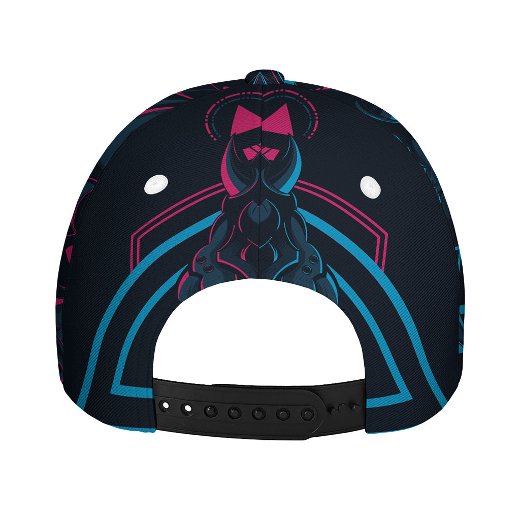 Geometric Japanese Demon Print Baseball Cap