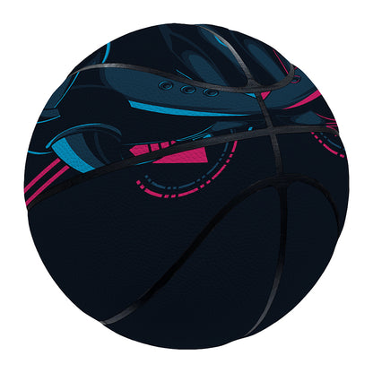 Geometric Japanese Demon Print Basketball