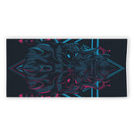 Geometric Japanese Demon Print Beach Towel