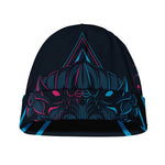 Geometric Japanese Demon Print Beanie