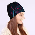 Geometric Japanese Demon Print Beanie