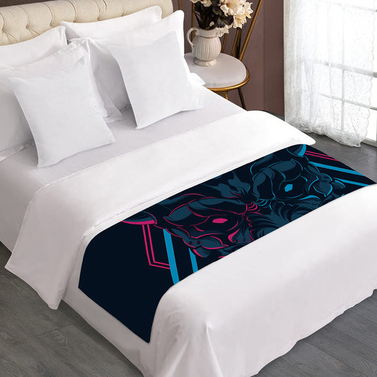 Geometric Japanese Demon Print Bed Runner