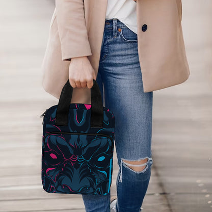Geometric Japanese Demon Print Bible Tote Bag