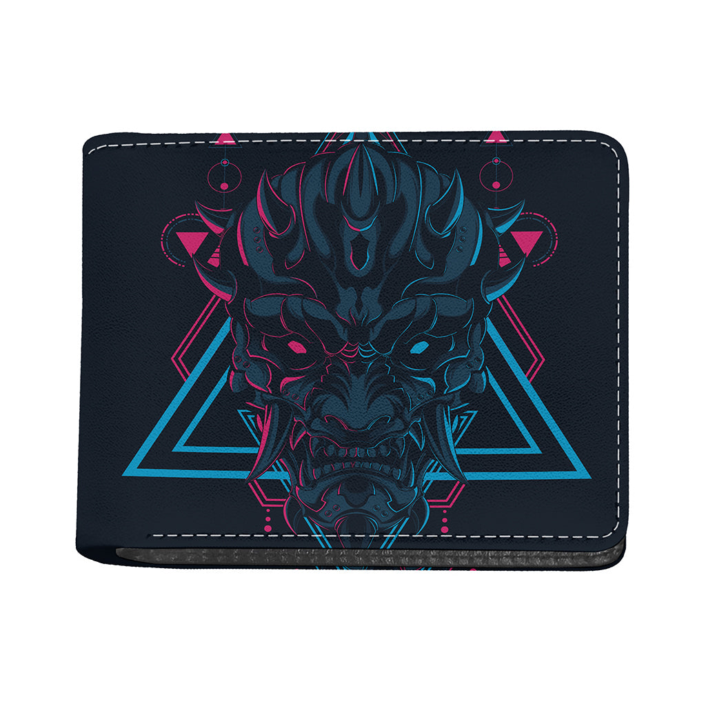 Geometric Japanese Demon Print Bifold Wallet