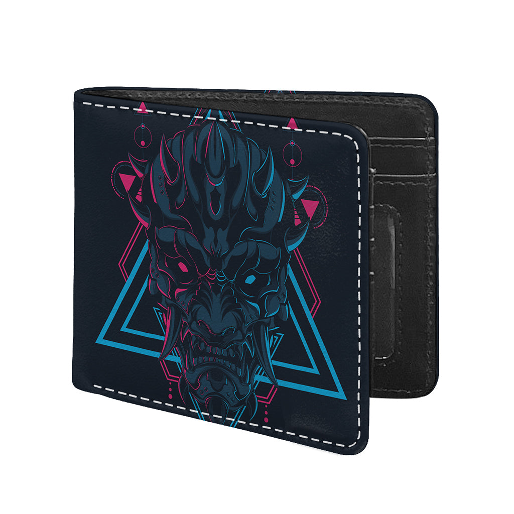Geometric Japanese Demon Print Bifold Wallet