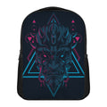 Geometric Japanese Demon Print Casual Backpack