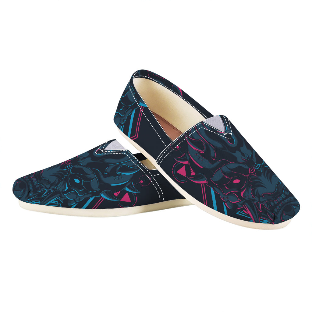 Geometric Japanese Demon Print Casual Shoes