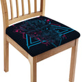 Geometric Japanese Demon Print Chair Cushion Cover