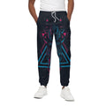 Geometric Japanese Demon Print Cotton Sweatpants