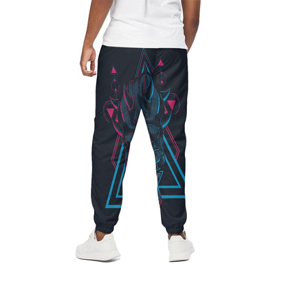 Geometric Japanese Demon Print Cotton Pants