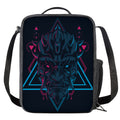 Geometric Japanese Demon Print Crossbody Lunch Bag