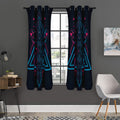 Geometric Japanese Demon Print Grommet Curtain Panels