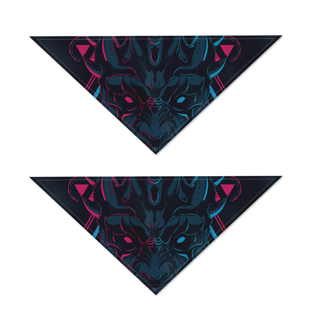 Geometric Japanese Demon Print Dog Bandana