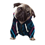 Geometric Japanese Demon Print Dog Zip Up Hoodie
