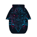 Geometric Japanese Demon Print Dog Zip Up Hoodie