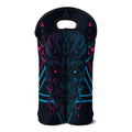 Geometric Japanese Demon Print Double Neoprene Wine Tote