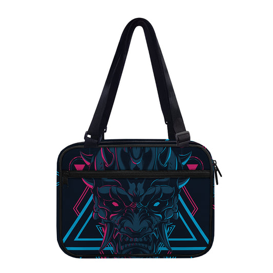 Geometric Japanese Demon Print Double Strap Bible Bag