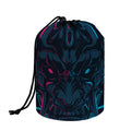 Geometric Japanese Demon Print Drawstring Makeup Bag