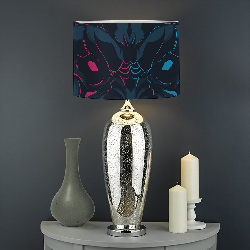 Geometric Japanese Demon Print Drum Lamp Shade
