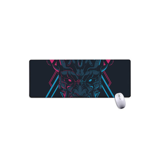 Geometric Japanese Demon Print Extended Mouse Pad