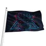 Geometric Japanese Demon Print Flag