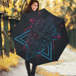 Geometric Japanese Demon Print Foldable Umbrella