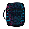 Geometric Japanese Demon Print Front Pocket Bible Bag
