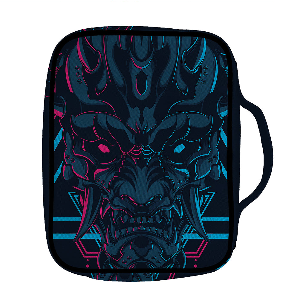 Geometric Japanese Demon Print Front Pocket Bible Bag