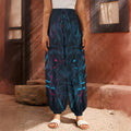 Geometric Japanese Demon Print Harem Pants