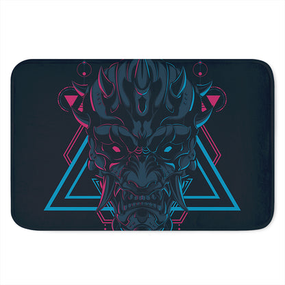 Geometric Japanese Demon Print Indoor Door Mat