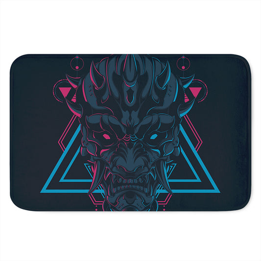 Geometric Japanese Demon Print Indoor Door Mat
