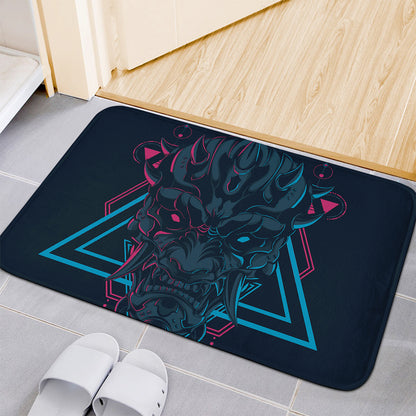 Geometric Japanese Demon Print Indoor Door Mat