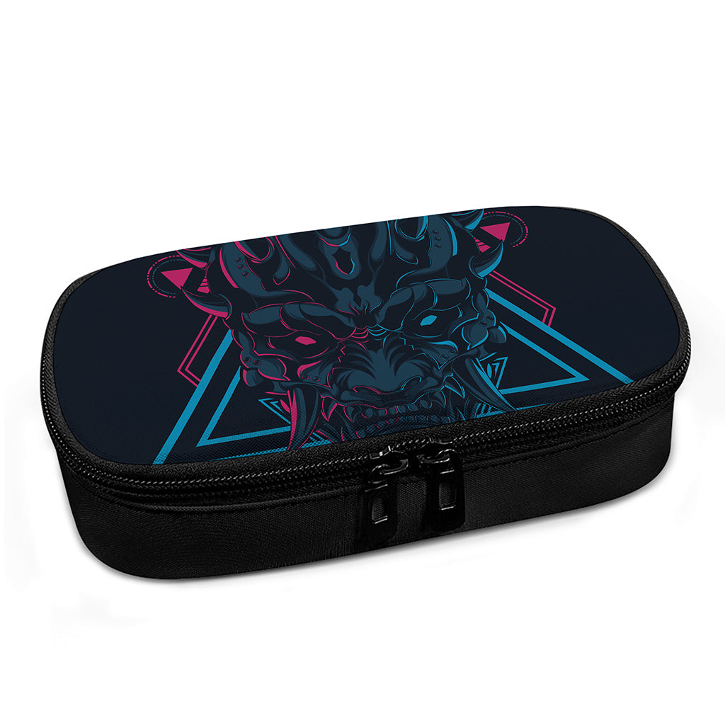 Geometric Japanese Demon Print Insulin Cooler Travel Case