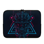 Geometric Japanese Demon Print Laptop Sleeve