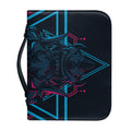 Geometric Japanese Demon Print Leather Bible Cover