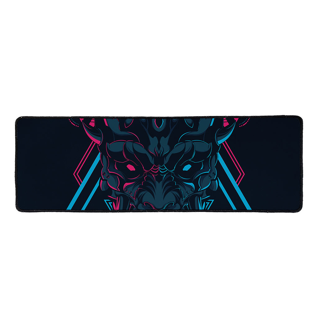 Geometric Japanese Demon Print Long Kitchen Mat