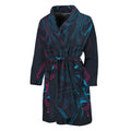 Geometric Japanese Demon Print Men's Bathrobe