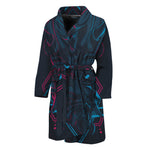 Geometric Japanese Demon Print Men's Bathrobe
