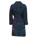 Geometric Japanese Demon Print Men's Bathrobe