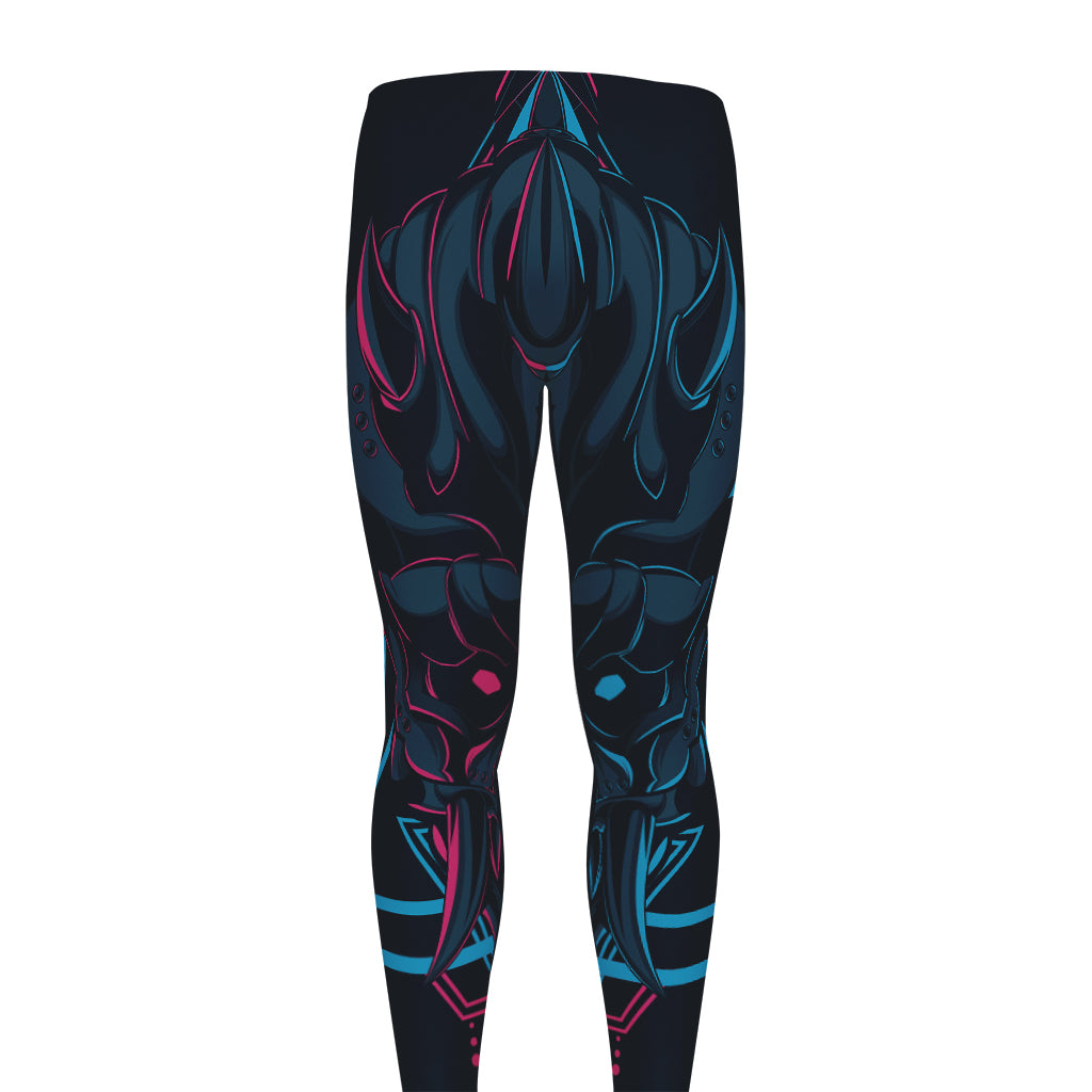 Geometric Japanese Demon Print Men's leggings