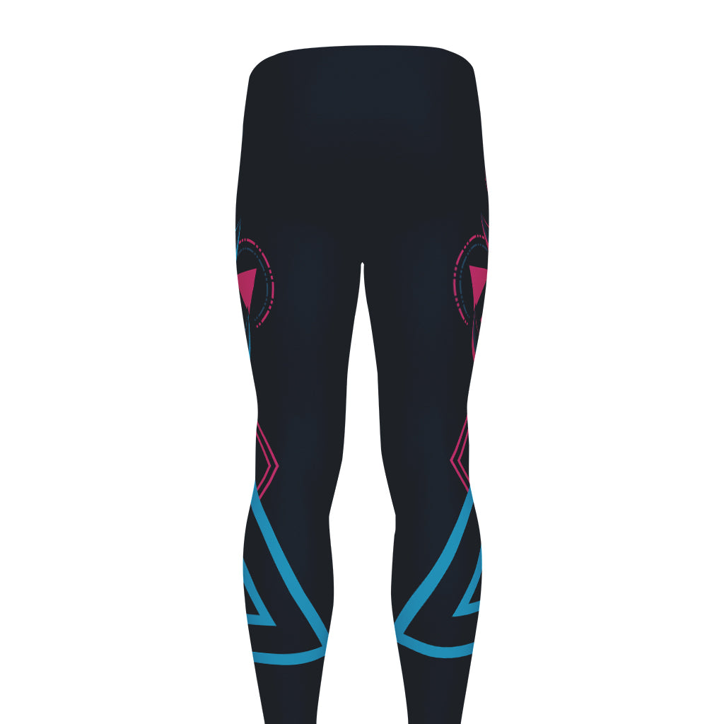 Geometric Japanese Demon Print Men's leggings